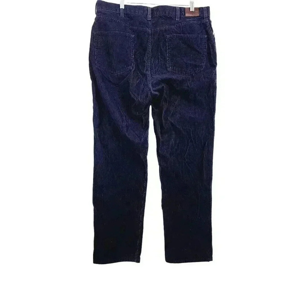 Lands End Traditional Fit Mens Corduroy Pants 38x 32 Waist Tapered Leg Dark Blue - Picture 2 of 8